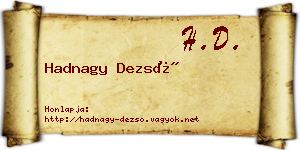 Hadnagy Dezső névjegykártya